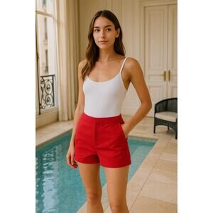 Y2K Old Navy Vibrant Red Vintage Swimwear Boy Shorts 100% cotton size Large